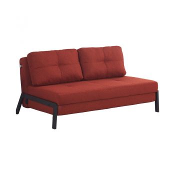 Canapea extensibila Hafrene pakoworld stofa portocalie 151x94x71cm