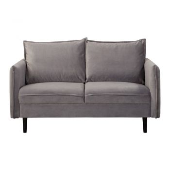 Canapea gri cu tapițerie din catifea 138 cm Juli – Ropez