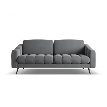 Canapea gri cu tapițerie din catifea 202 cm Nalu – Makamii