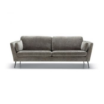 Canapea gri cu tapițerie din catifea 220 cm Mynta – Sits