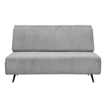 Canapea gri deschis extensibilă cu tapițerie din catifea reiată 140 cm Mallory – Støraa