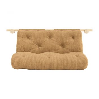 Canapea maro deschis extensibilă cu tapițerie din catifea reiată 135 cm Hooked – Karup Design