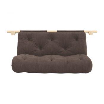 Canapea maro închis extensibilă cu tapițerie din catifea reiată 135 cm Hooked – Karup Design