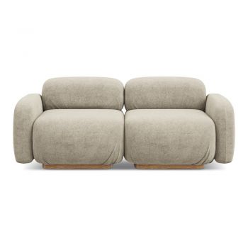 Canapea modulară bej cu tapițerie din țesătură bouclé 190 cm Ailani – Makamii