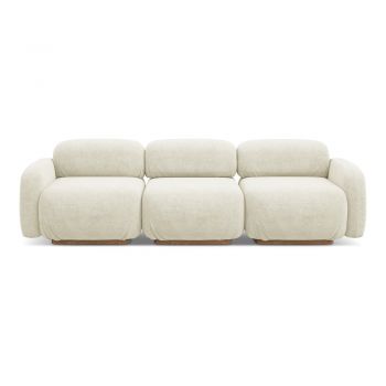Canapea modulară crem cu tapițerie din țesătură bouclé 270 cm Ailani – Makamii