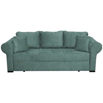Canapea SEUL extensibila, 3 locuri, cu arcuri si lada depozitare, verde, 250x105x100 cm