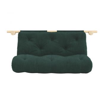 Canapea verde-închis extensibilă cu tapițerie din catifea reiată 135 cm Hooked – Karup Design