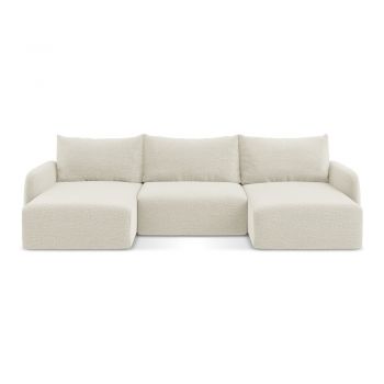 Colțar crem extensibil/cu spațiu de depozitare Kalena – Makamii