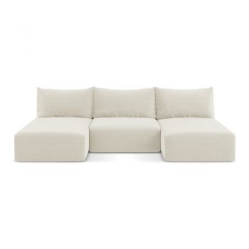 Colțar crem extensibil/cu spațiu de depozitare Kalena – Makamii