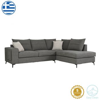 Colțar stâng Montana pakoworld Gri din material - perne Gri deschis 275x215x93cm 215x275