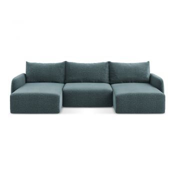 Colțar turcoaz extensibil/cu spațiu de depozitare Kalena – Makamii