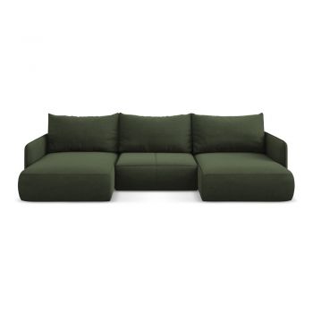 Colțar verde extensibil/cu spațiu de depozitare Nanea – Makamii