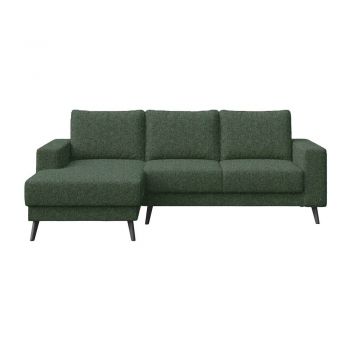 Colțar verde închis (cu colț pe partea stângă, cu șezlong) Fynn – Ghado