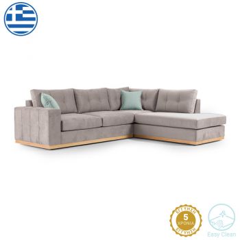 Coltar Boston stanga Pakoworld, material textil elefant-ciel, 280x225x90cm 225x280