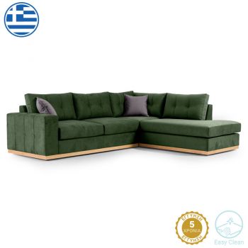 Coltar canapea Boston pakoworld colt stanga material textil verde inchis-Gri inchis 280x225x90cm 225x280