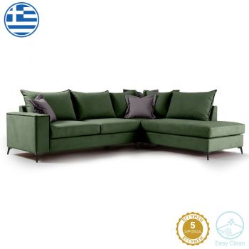 Coltar canapea Boston pakoworld colt stanga material verde inchis-Gri inchis 290x235x95cm 235x290