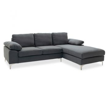 Coltar Cohen pakoworld cu stofa colt stanga Gri inchis 240x159x83cm