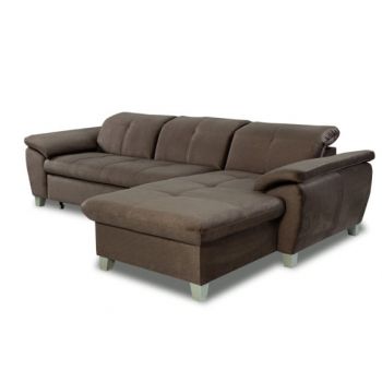 Coltar Extensibil Cu Insula Dreapta Sevilia Lux, 5 Locuri, Tetiere Reglabile, Maro, 272 Cm