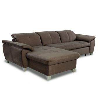 Coltar Extensibil Cu Insula Stanga Sevilia Lux, 5 Locuri, Tetiere Reglabile, Maro, 272 Cm