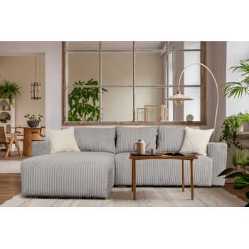 Coltar extensibil Verona Gri Reyat, 290x170x80 cm cu lada de depozitare Coltar extensibil Verona Gri Reyat, 290x170x80 cm cu lada de depozitare