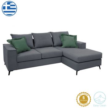 Coltar Fabulos reversibil din material cenusiu si verde de cipres 240x165x95cm 165x240