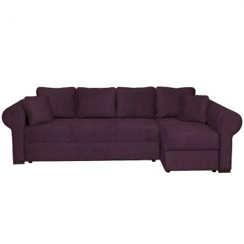 Coltar SEUL XL extensibil, cu arcuri si lada depozitare, colt dreapta, verde, 290x145x95 cm