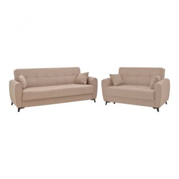 Set de sufragerie 2 piese din material pakoworld Lincoln în nuanță de bej 85x225