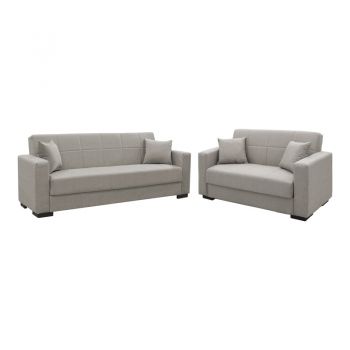 Set de sufragerie 2 piese Vox din material pakoworld în nuanță Gri deschisă 83x214