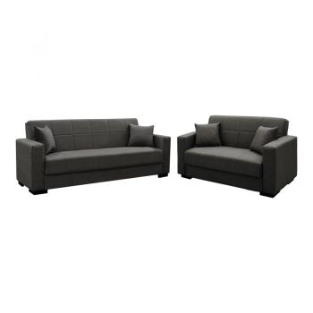 Set de sufragerie 2 piese Vox pakoworld din material în nuanță antracit 83x214