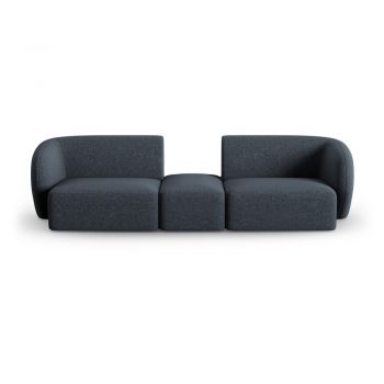 Canapea albastră cu tapițerie din chenille 246 cm Paolo – Milo Casa