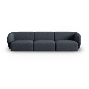 Canapea albastră cu tapițerie din chenille 266 cm Paolo – Milo Casa