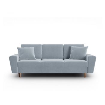 Canapea albastru-deschis extensibilă, cu spațiu de depozitare cu tapițerie din catifea 235 cm Kyoto – Cosmopolitan Design Canapea albastru-deschis extensibilă, cu spațiu de depozitare cu tapițerie din catifea 235 cm Kyoto – Cosmopolitan Design