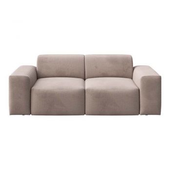 Canapea bej cu tapițerie din catifea reiată 205 cm Villet – Rodier