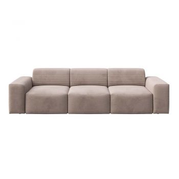 Canapea bej cu tapițerie din catifea reiată 285 cm Villet – Rodier