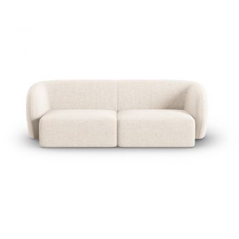 Canapea bej cu tapițerie din chenille 188 cm Paolo – Milo Casa