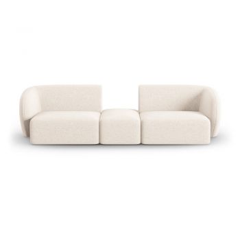 Canapea bej cu tapițerie din chenille 246 cm Paolo – Milo Casa