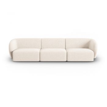 Canapea bej cu tapițerie din chenille 266 cm Paolo – Milo Casa