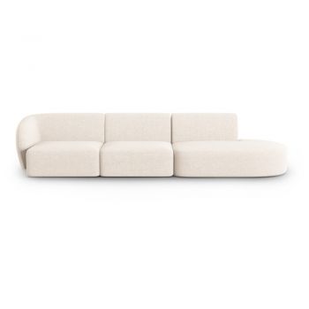 Canapea bej cu tapițerie din chenille cu colț pe partea stângă 311 cm Paolo – Milo Casa