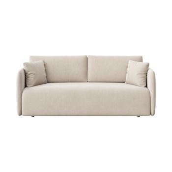 Canapea bej extensibilă cu tapițerie din catifea 220 cm Chaum – Rodier