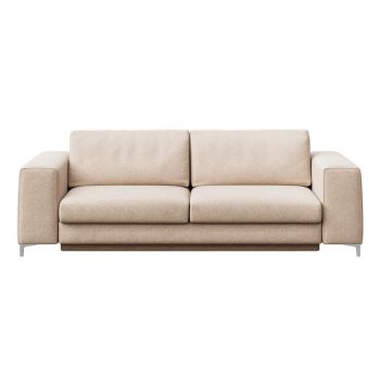 Canapea bej extensibilă cu tapițerie din țesătură bouclé 256 cm Rene – Rodier