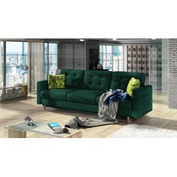 Canapea extensibila 3 locuri ELTAP, Ask06, Asgard, 233x92x93 cm, lemn/poliester, verde Canapea extensibila 3 locuri ELTAP, Ask06, Asgard, 233x92x93 cm, lemn/poliester, verde