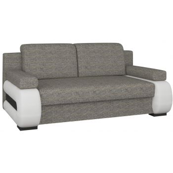 Canapea extensibila 3 locuri ELTAP, Laura, 202x79x84 cm, lemn/poliester, bej/alb