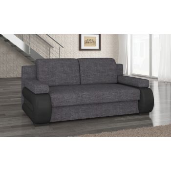 Canapea extensibila 3 locuri ELTAP, Laura, 202x79x84 cm, lemn/poliester, gri inchis/negru