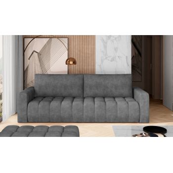 Canapea extensibila 3 locuri ELTAP, Laz11, Lazaro, 247x97x92 cm, lemn/poliester, gri