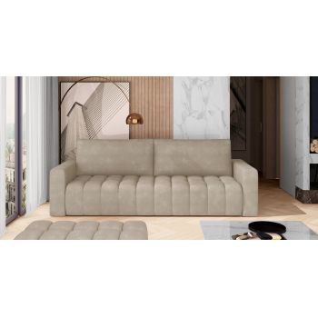 Canapea extensibila 3 locuri ELTAP, Laz17, Lazaro, 247x97x92 cm, lemn/poliester, bej