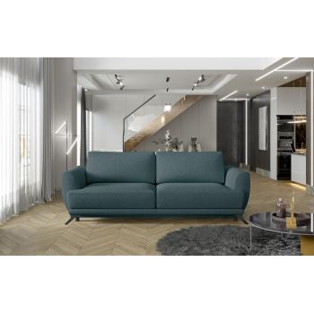 Canapea extensibila 3 locuri ELTAP, Meg03, Megis, 242x95x90 cm, lemn/poliester, albastru