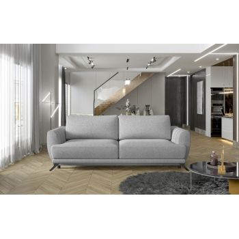 Canapea extensibila 3 locuri ELTAP, Meg04, Megis, 242x95x90 cm, lemn/poliester, gri deschis