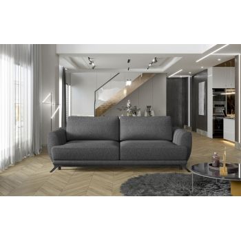 Canapea extensibila 3 locuri ELTAP, Meg05, Megis, 242x95x90 cm, lemn/poliester, gri inchis