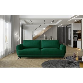 Canapea extensibila 3 locuri ELTAP, Meg09, Megis, 242x95x90 cm, lemn/poliester, verde