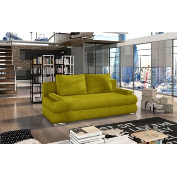 Canapea extensibila 3 locuri ELTAP, Milo, 213x95x90 cm, lemn/poliester, mustar